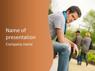 Handsome Park Man PowerPoint Template