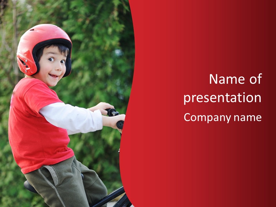 Outdoor Young Kid PowerPoint Template