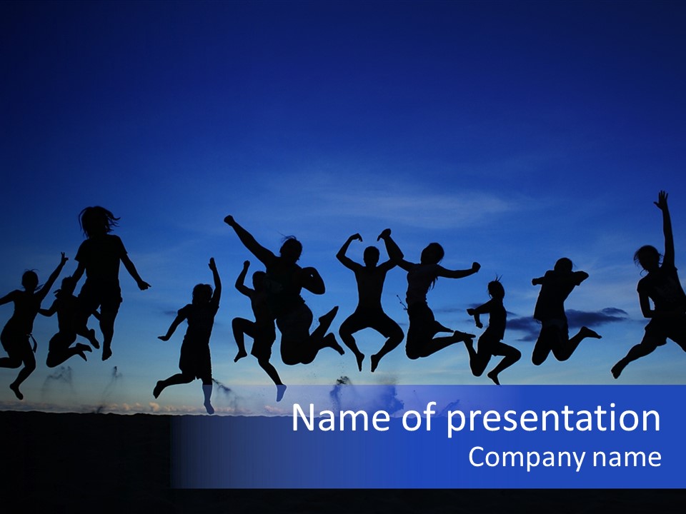 Hands Silhouette Jump PowerPoint Template