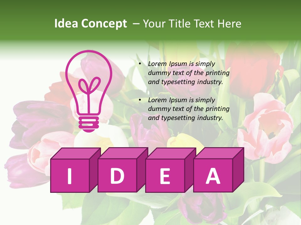 Foliage Plant Bouquet PowerPoint Template