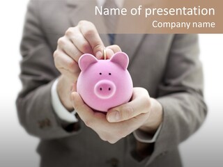 Fingers Put Coin PowerPoint Template