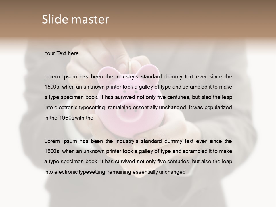 Fingers Put Coin PowerPoint Template