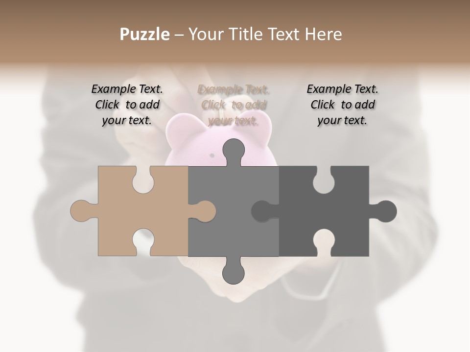 Fingers Put Coin PowerPoint Template