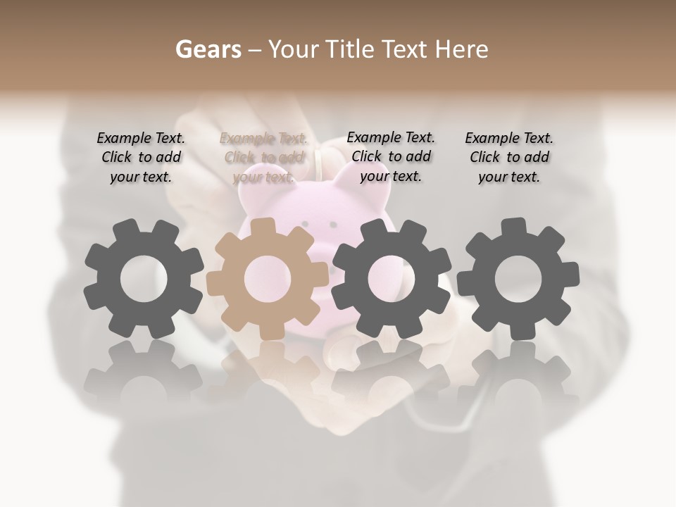 Fingers Put Coin PowerPoint Template