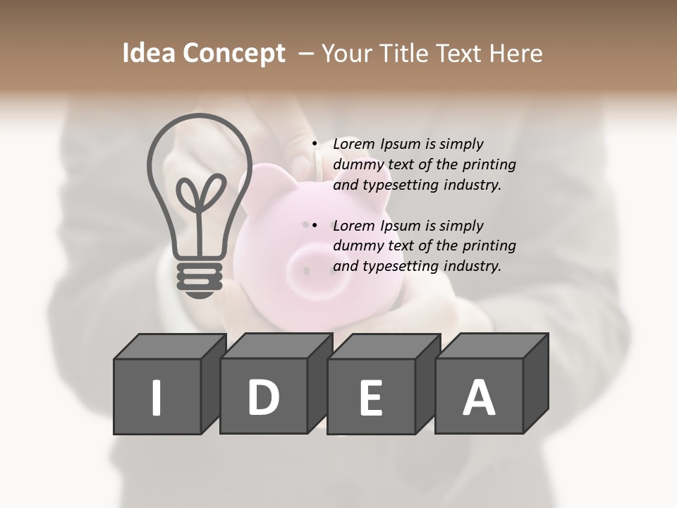 Fingers Put Coin PowerPoint Template