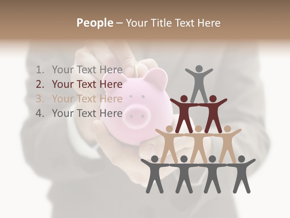 Fingers Put Coin PowerPoint Template