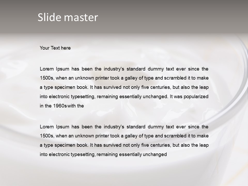 A Glass Of Yogurt With A Spoon In It PowerPoint Template