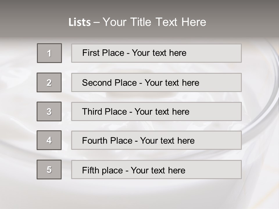 A Glass Of Yogurt With A Spoon In It PowerPoint Template