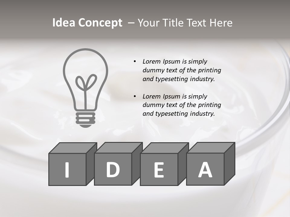 A Glass Of Yogurt With A Spoon In It PowerPoint Template