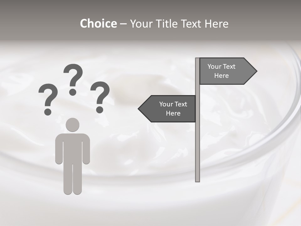 A Glass Of Yogurt With A Spoon In It PowerPoint Template