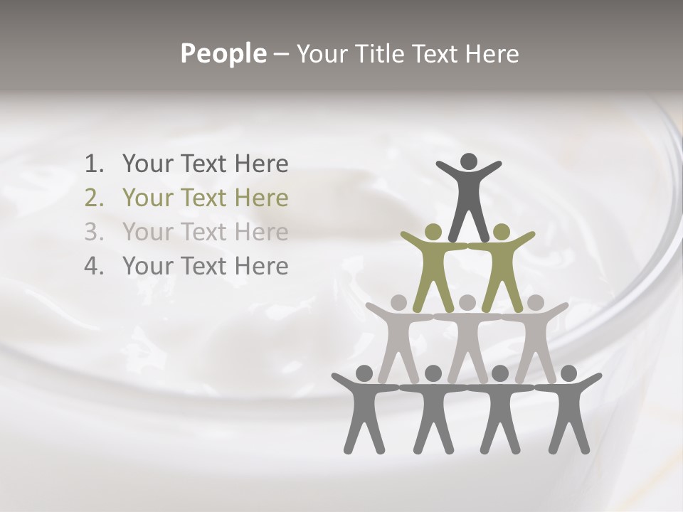 A Glass Of Yogurt With A Spoon In It PowerPoint Template