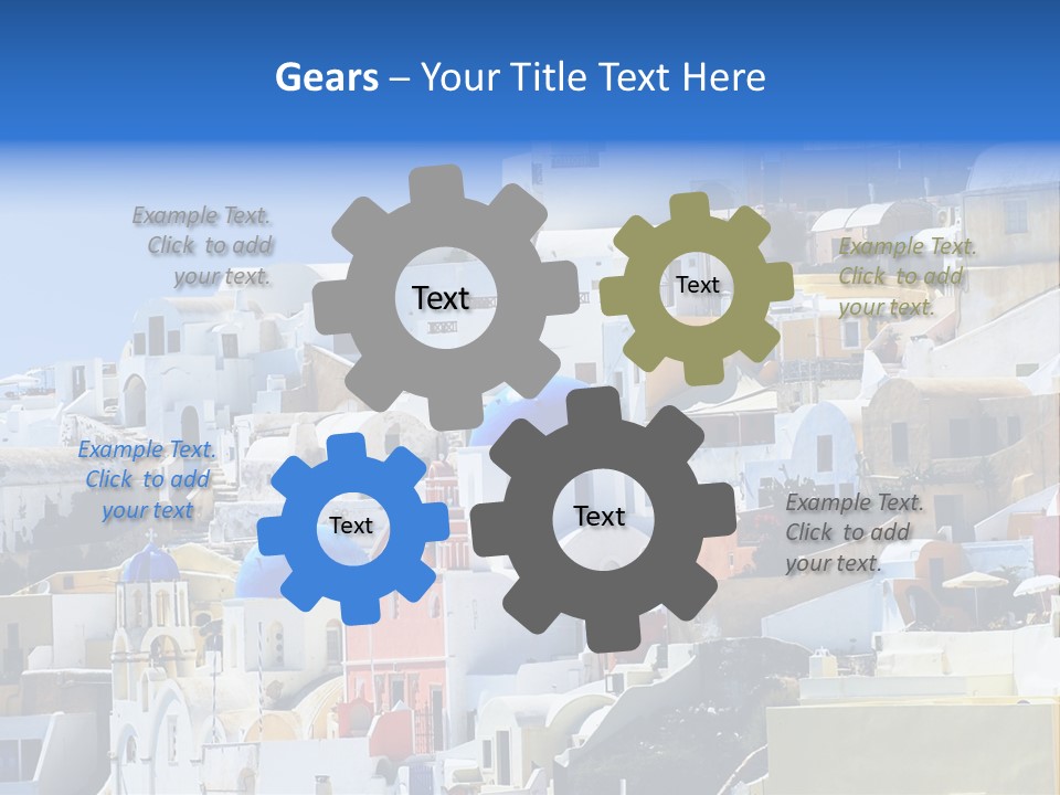 A Large Number Of Buildings With Blue Domes On Them PowerPoint Template