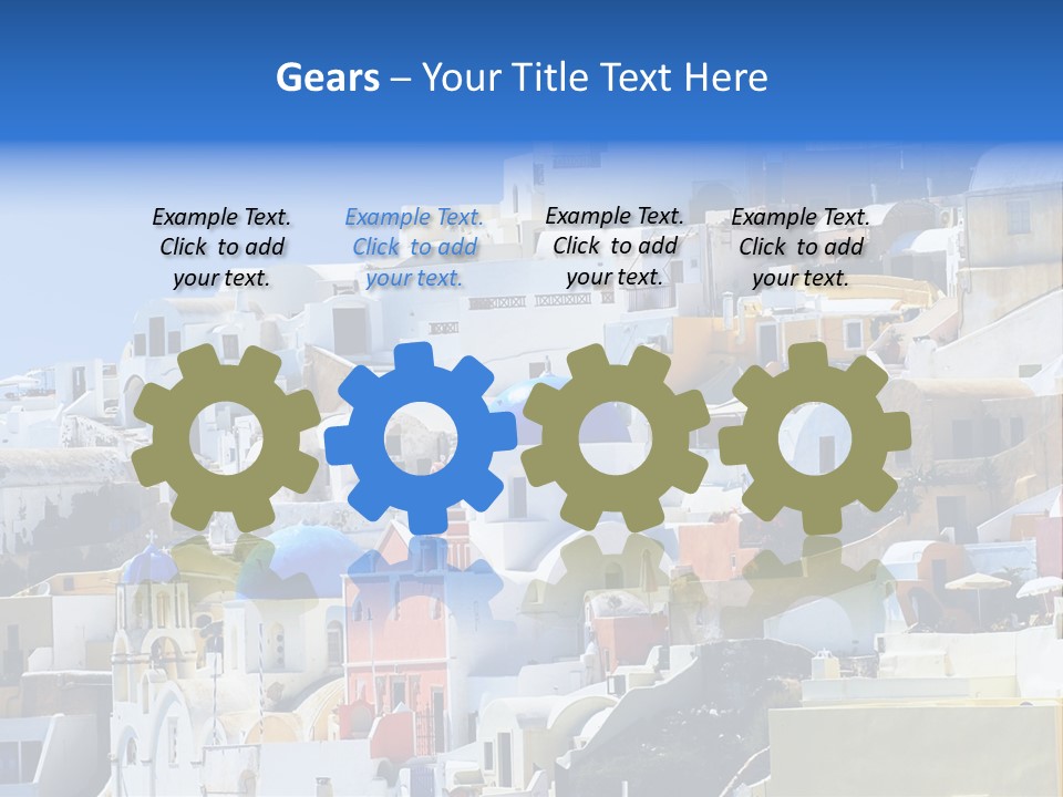 A Large Number Of Buildings With Blue Domes On Them PowerPoint Template