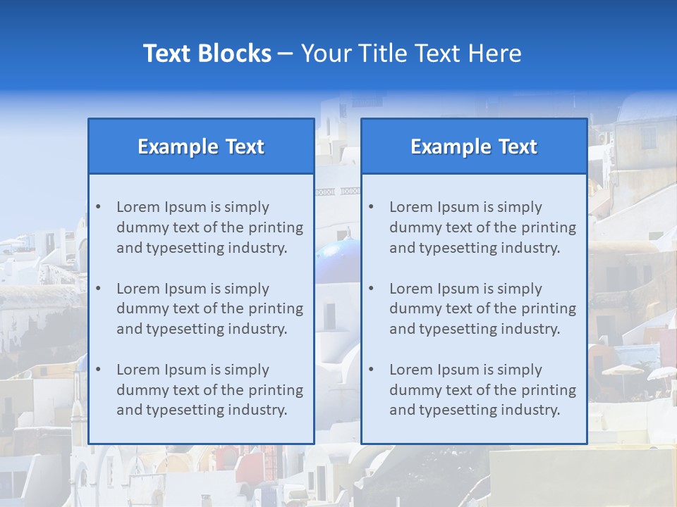 A Large Number Of Buildings With Blue Domes On Them PowerPoint Template