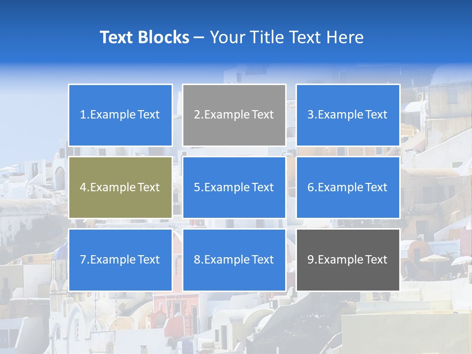 A Large Number Of Buildings With Blue Domes On Them PowerPoint Template