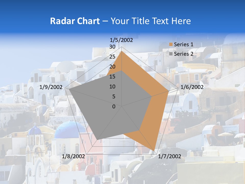 A Large Number Of Buildings With Blue Domes On Them PowerPoint Template