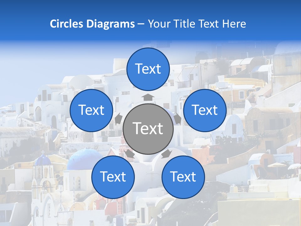 A Large Number Of Buildings With Blue Domes On Them PowerPoint Template
