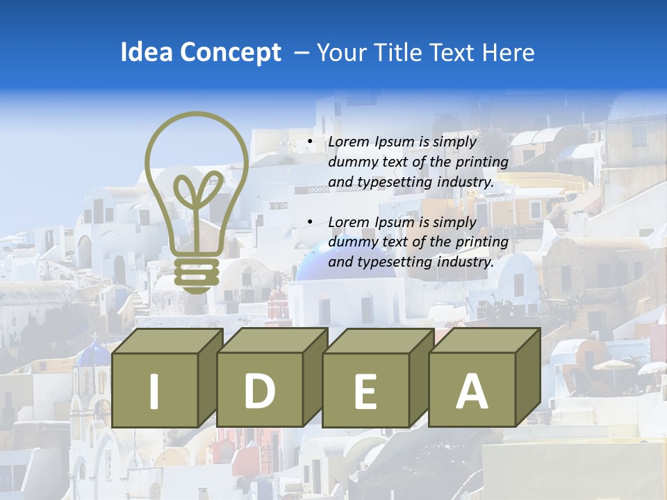 A Large Number Of Buildings With Blue Domes On Them PowerPoint Template