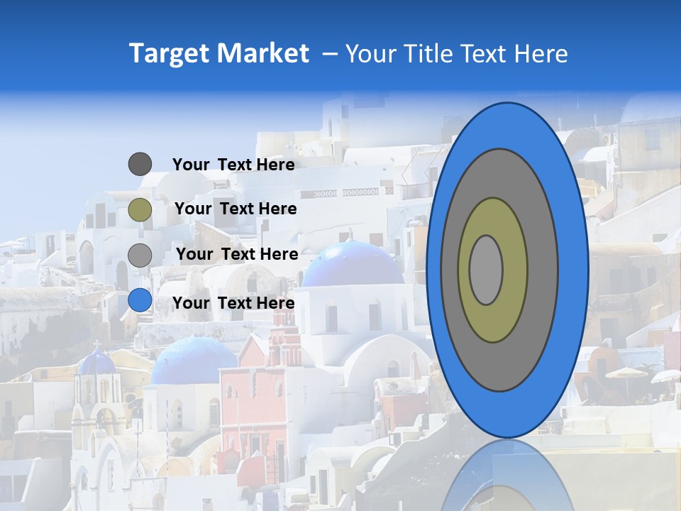 A Large Number Of Buildings With Blue Domes On Them PowerPoint Template