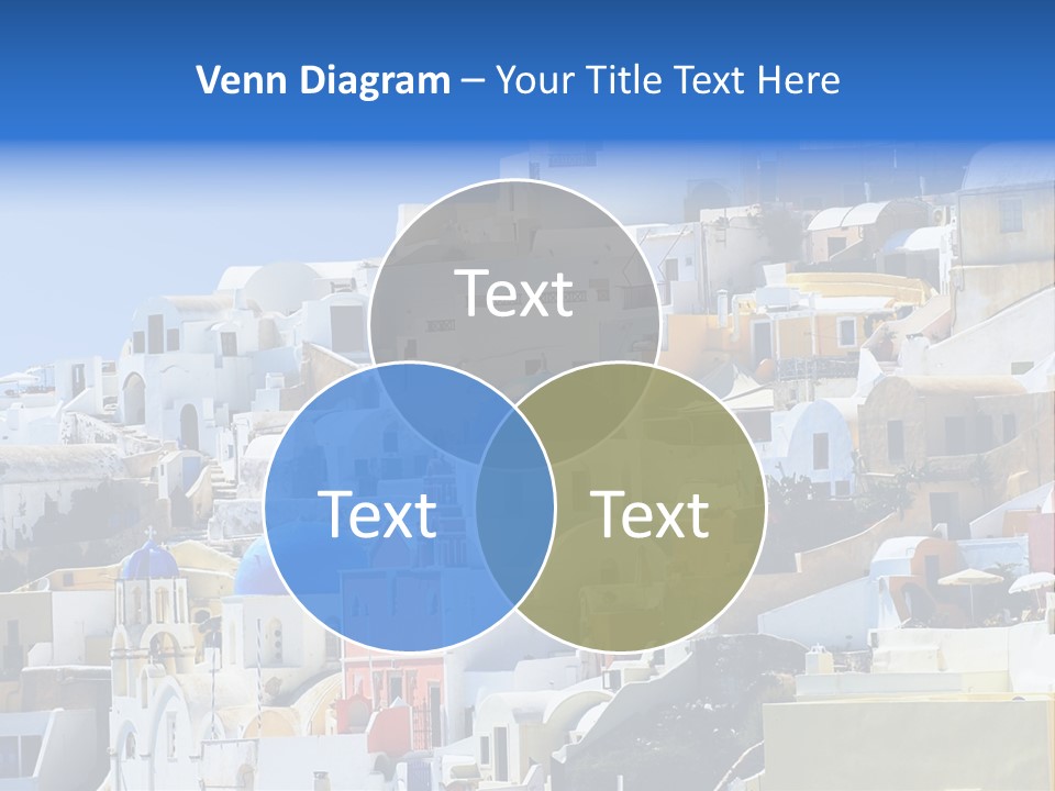 A Large Number Of Buildings With Blue Domes On Them PowerPoint Template