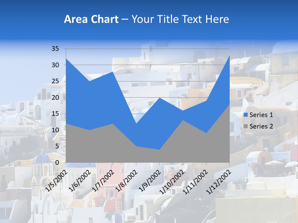 A Large Number Of Buildings With Blue Domes On Them PowerPoint Template