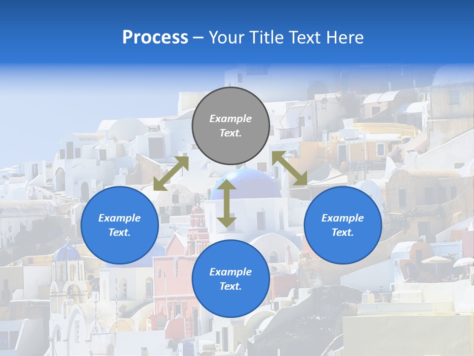 A Large Number Of Buildings With Blue Domes On Them PowerPoint Template