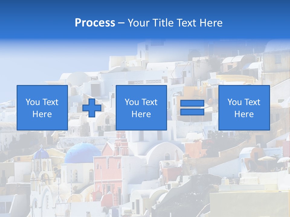 A Large Number Of Buildings With Blue Domes On Them PowerPoint Template