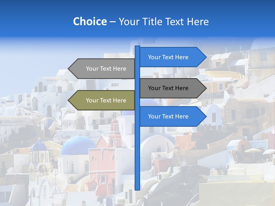 A Large Number Of Buildings With Blue Domes On Them PowerPoint Template