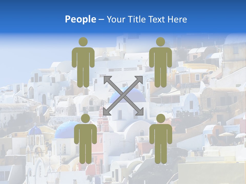 A Large Number Of Buildings With Blue Domes On Them PowerPoint Template