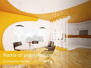 Indoors Kitchen Table PowerPoint Template