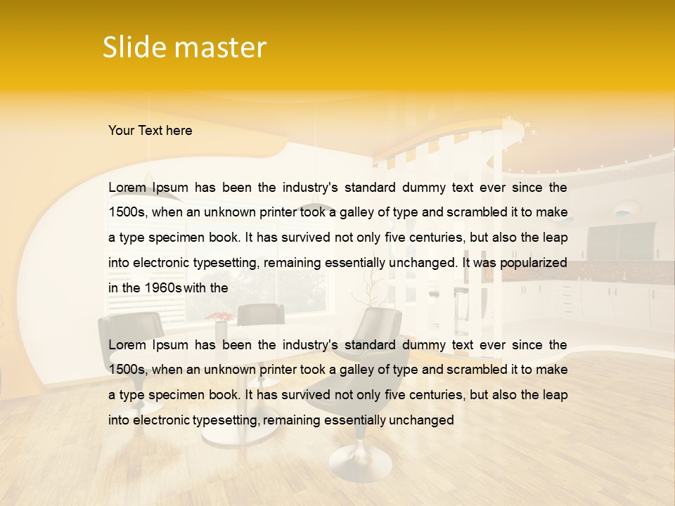 Indoors Kitchen Table PowerPoint Template