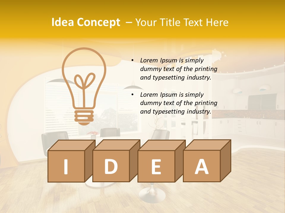 Indoors Kitchen Table PowerPoint Template