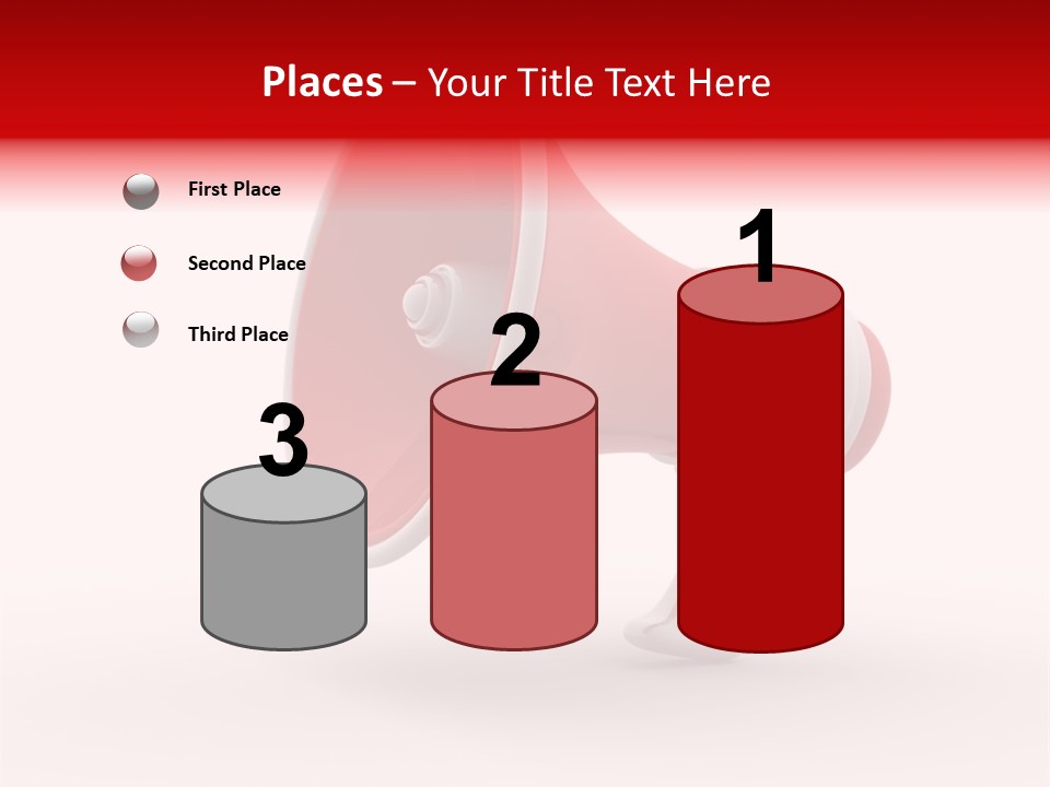 A Red And White Megaphone On A White Background PowerPoint Template