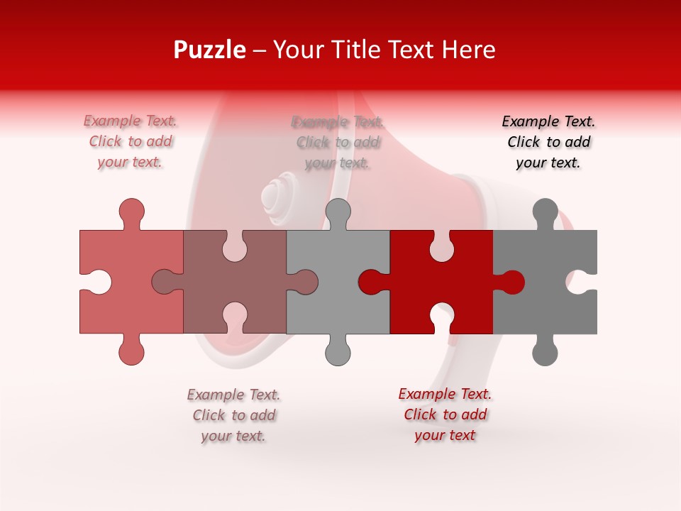 A Red And White Megaphone On A White Background PowerPoint Template