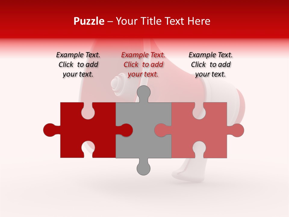 A Red And White Megaphone On A White Background PowerPoint Template