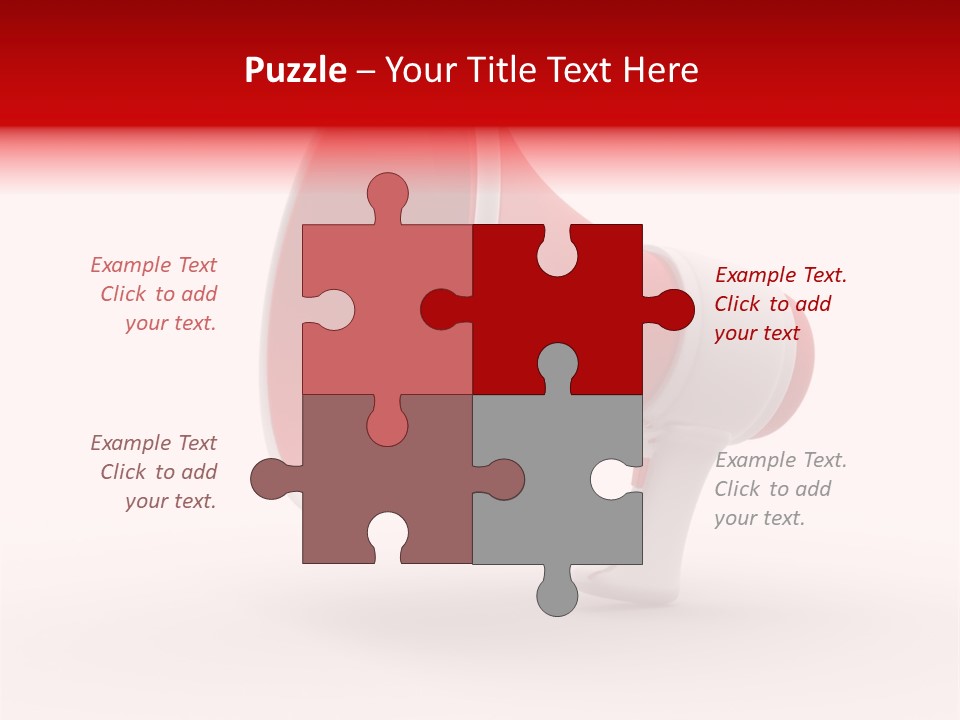 A Red And White Megaphone On A White Background PowerPoint Template