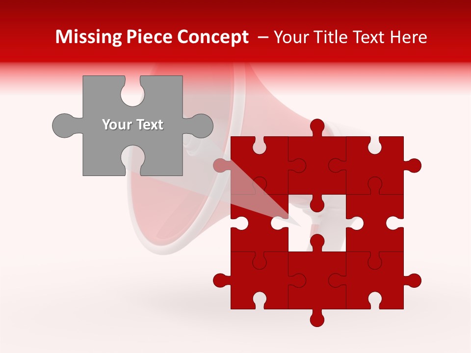 A Red And White Megaphone On A White Background PowerPoint Template
