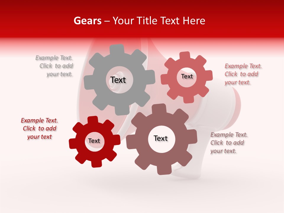 A Red And White Megaphone On A White Background PowerPoint Template