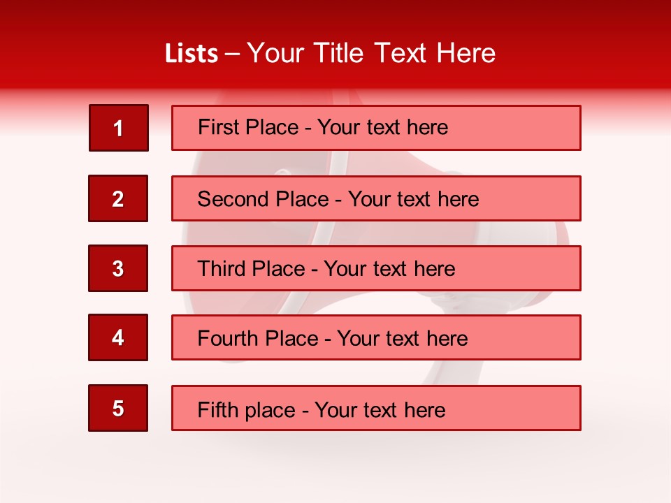 A Red And White Megaphone On A White Background PowerPoint Template