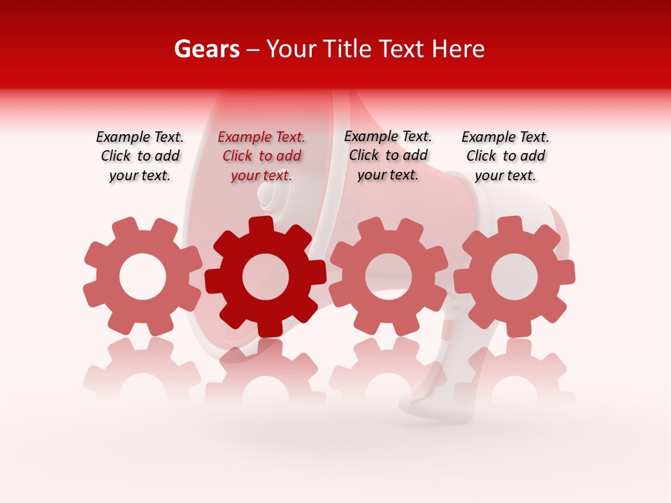 A Red And White Megaphone On A White Background PowerPoint Template