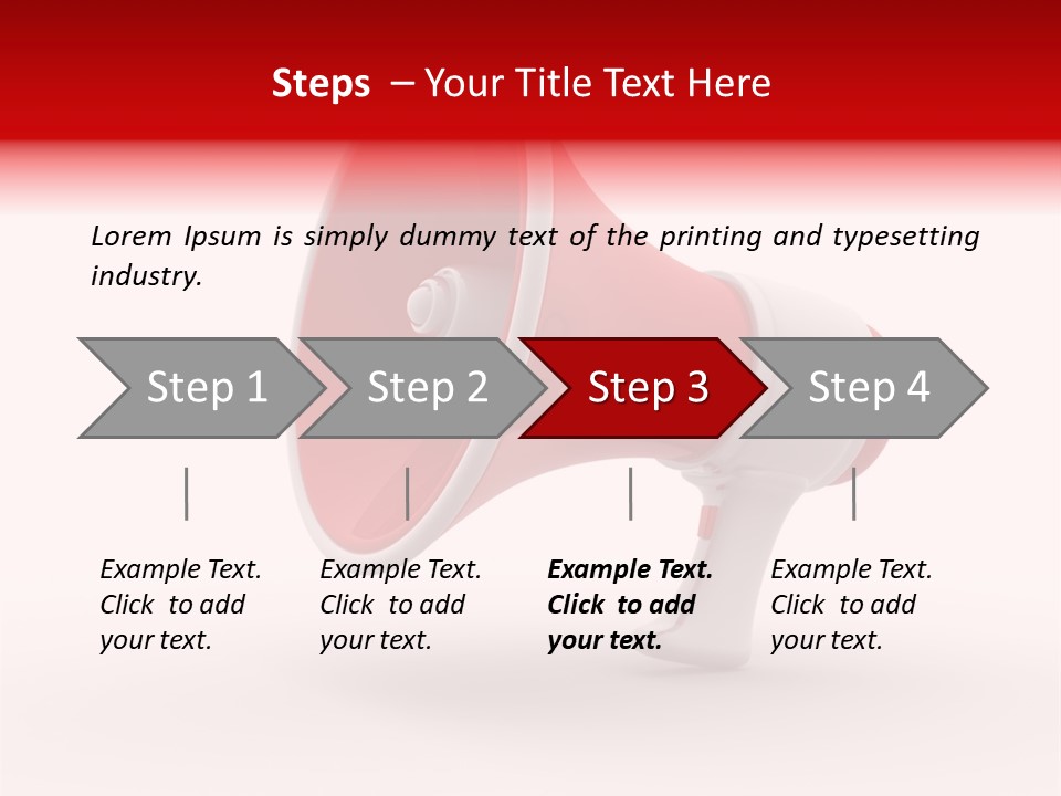 A Red And White Megaphone On A White Background PowerPoint Template