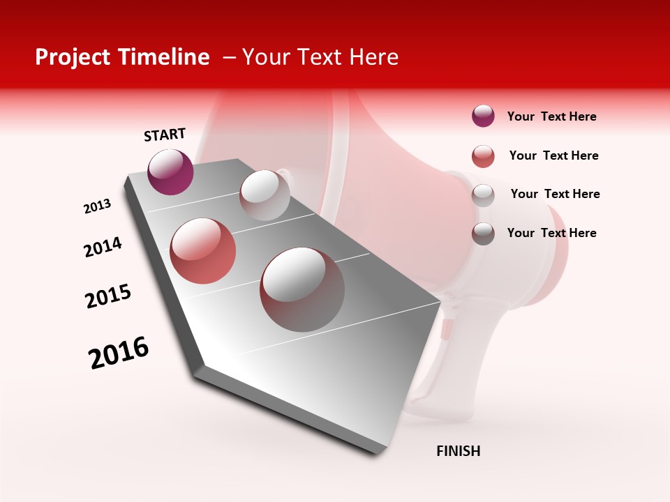 A Red And White Megaphone On A White Background PowerPoint Template