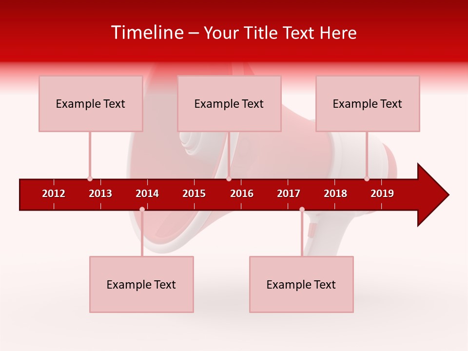 A Red And White Megaphone On A White Background PowerPoint Template