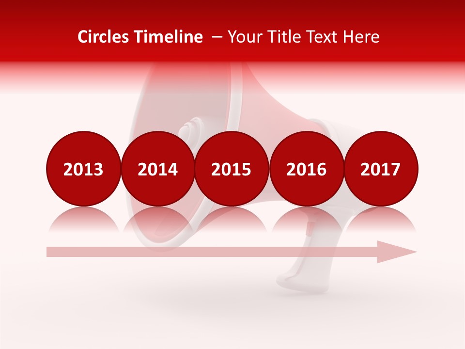 A Red And White Megaphone On A White Background PowerPoint Template