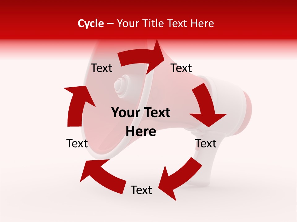 A Red And White Megaphone On A White Background PowerPoint Template