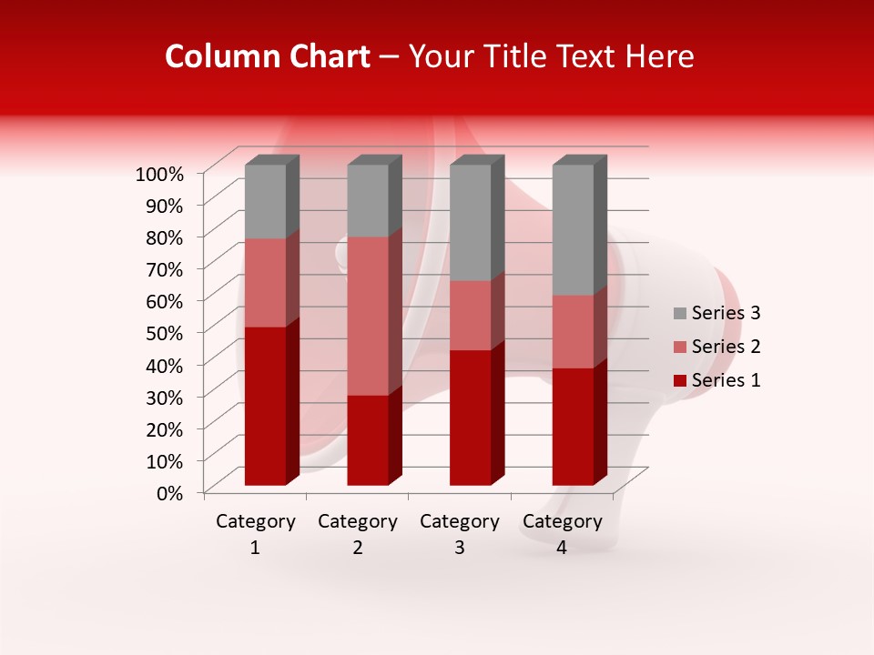 A Red And White Megaphone On A White Background PowerPoint Template