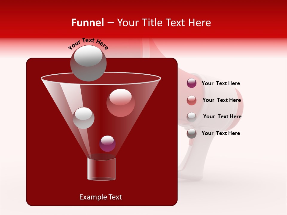 A Red And White Megaphone On A White Background PowerPoint Template