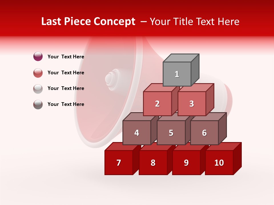 A Red And White Megaphone On A White Background PowerPoint Template