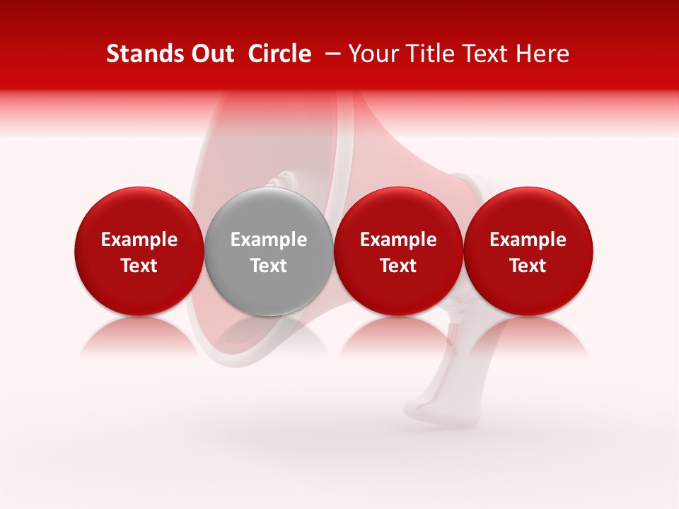 A Red And White Megaphone On A White Background PowerPoint Template