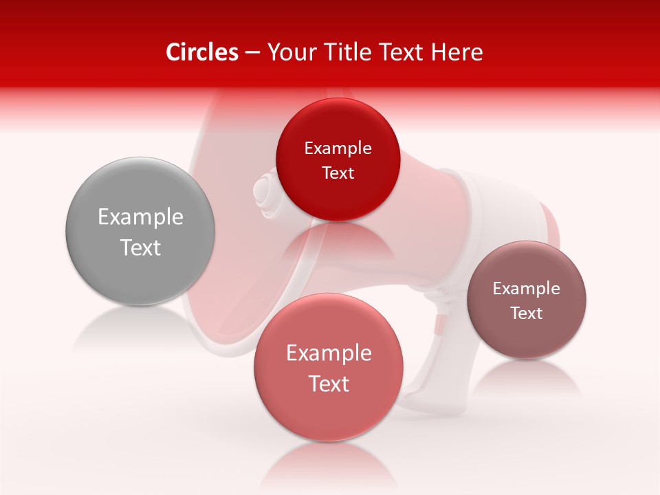 A Red And White Megaphone On A White Background PowerPoint Template